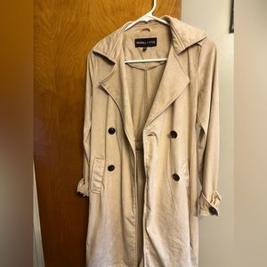 Kendall + Kylie Gently Used Beige Faux Suede Trench Jacket XS